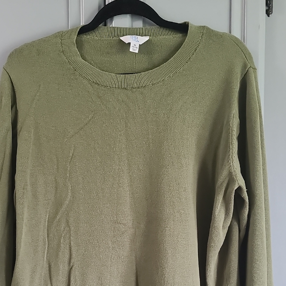 Time and Tru Olive Knit Sweater